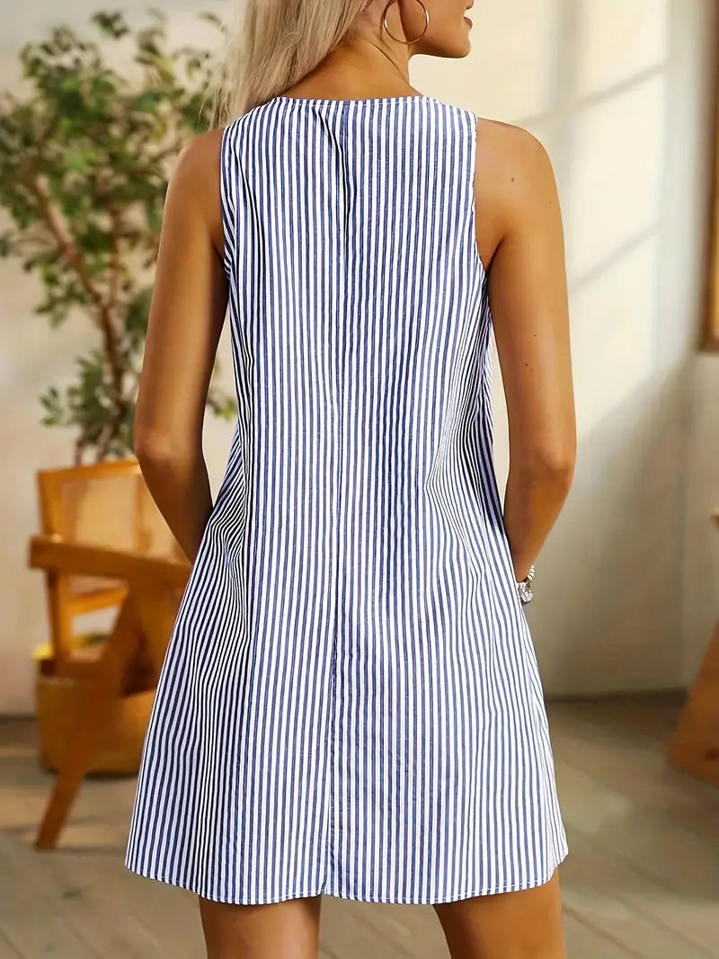 SELENE | Striped Summer Dress With Pockets